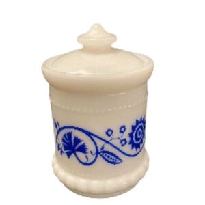 White and Blue Floral Ceramic Canister Set